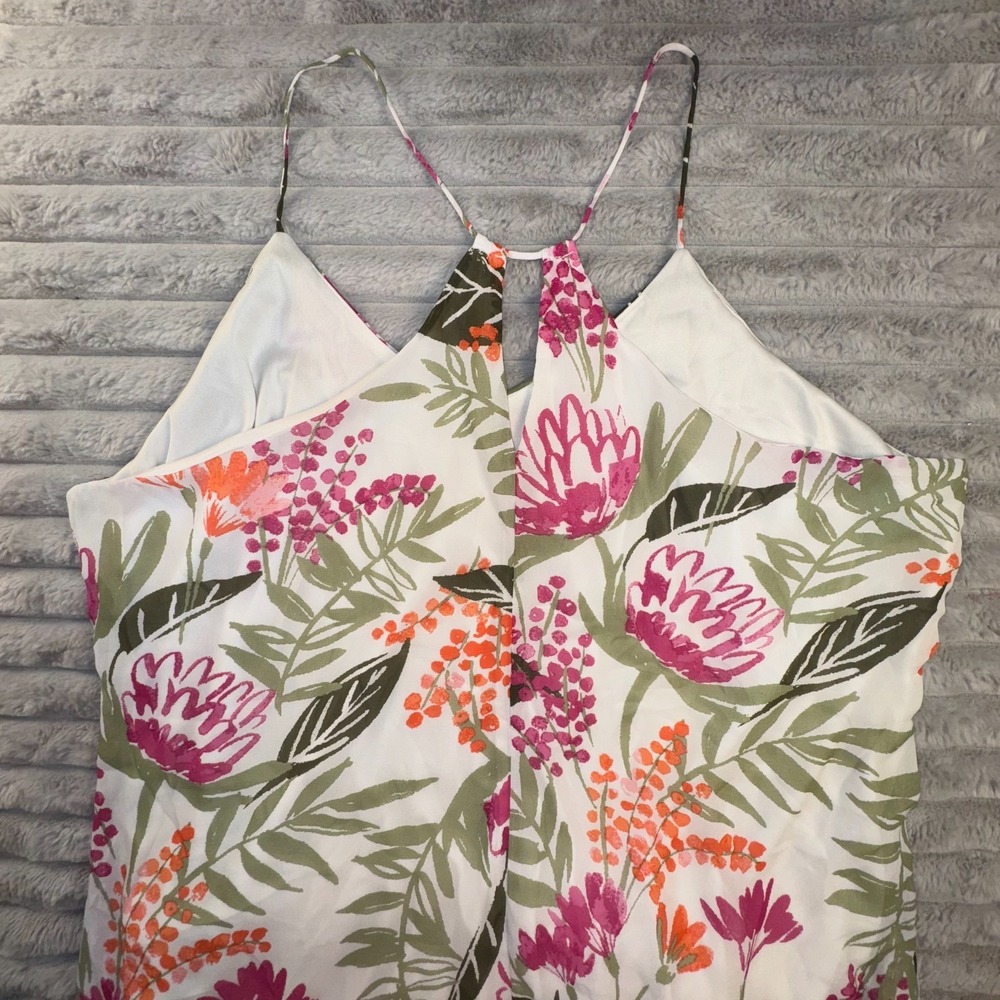 Old Navy Dress Womens 2XL Maxi White Floral Vacay Resort Wear Spaghetti‎ Strap - Picture 12 of 13